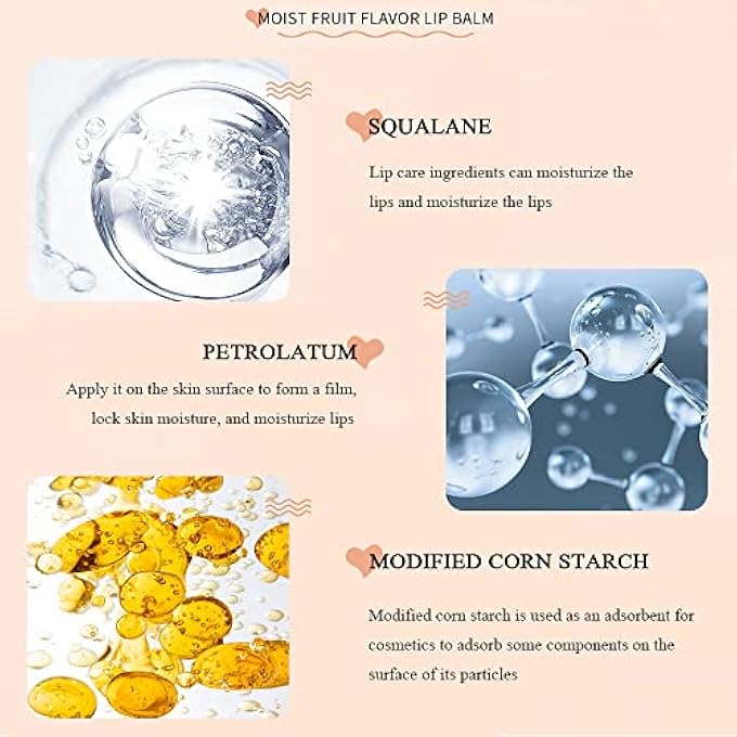 Zozu 4PCS FRUIT LIP BALM SET,MOISTURIZING LIP CARE LIP BALM,LONG LASTING NUTRITIOUS LIP BALM LIPSTICKS MOISTURIZER,NATURAL ORGANIC LIP BALM FRUIT-FLAVORED COLOR,CITRUS,PEACH,STRAWBERRY,CANTALOUPE LIP BALM - Image 3